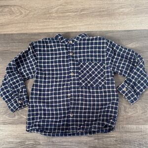 Zara Navy and Cream Plaid Shirt Size : 3T
